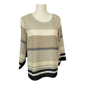 Saint Tropez West Navy and Cream 3/4 Length Sleeve Blouse